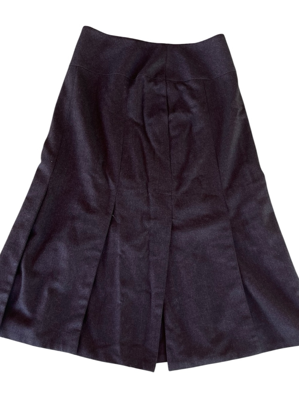 Escada Black Gray Wool A-Line Flared Midi Skirt